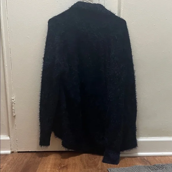 Calvin Klein Jeans Navy Blue Fuzzy Cardigan Size Small - Picture 7 of 8
